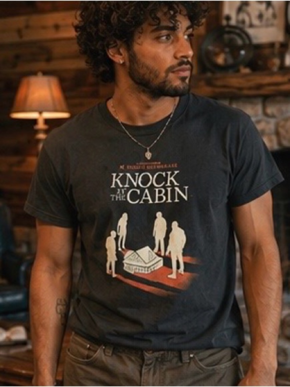 Hanes Black Knock at the Cabin Graphic Tee